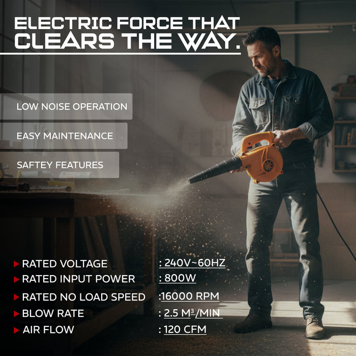 IBELL VORMIR VR EB60-80 800W Air Blower Machine with 16,000 RPM | High Air Flow 2.5 m³/min | Lightweight & Compact Design | Ideal for Cleaning Dust, Leaves, PC, Car, Home & Garden | 6 Months Warranty