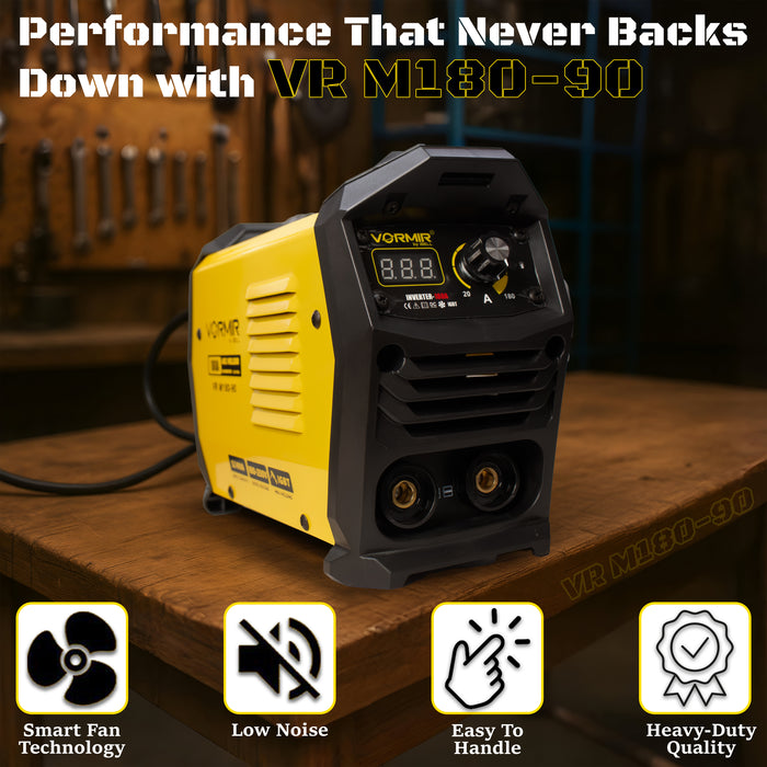 iBELL VORMIR VR M180-90 Inverter Welding Machine | 120A Portable MMA/ARC Stick Welder | IGBT Technology, Hot Start, Anti-Stick, Arc Force | 220V  Compact Welding Equipment for Home, Industrial & Generator Use|1-Year Warranty