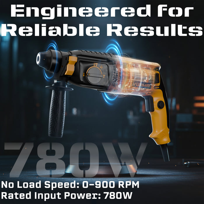 IBELL VORMIR Rotary Hammer Drill Machine VR RH 26-24, SDS Chuck, 800W, Copper Armature, 900RPM, Speed 4000/min, 26 mm, Impact Energy 3J