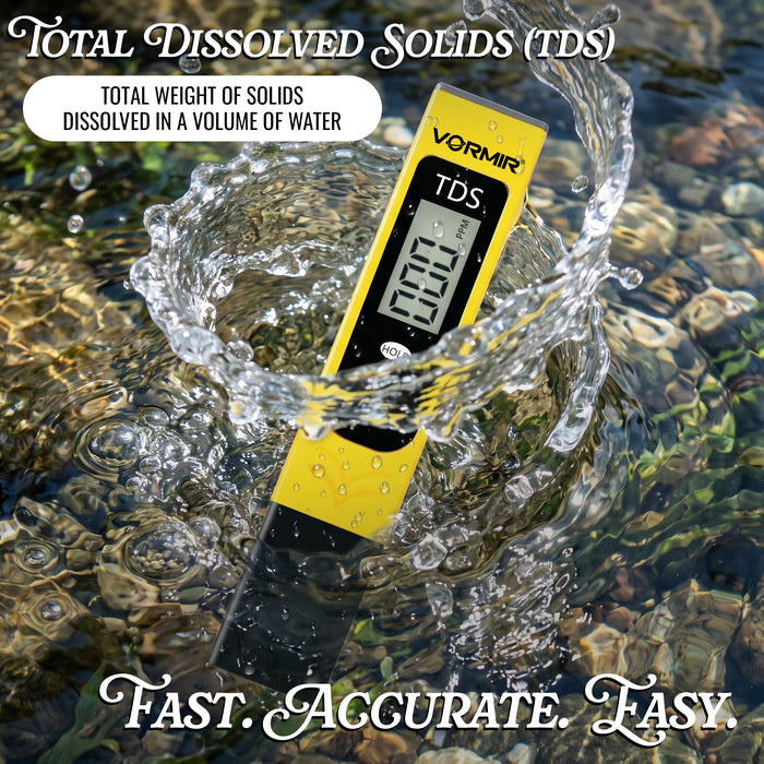 VORMIR VR TM10-99 Digital TDS Meter | 0–9990 PPM Water Quality Tester | ±2% Accuracy | Temperature Compensation | Hold & Auto Power-Off | Portable TDS Testing Pen for Drinking Water, RO & Aquariums, 12 Months Warranty