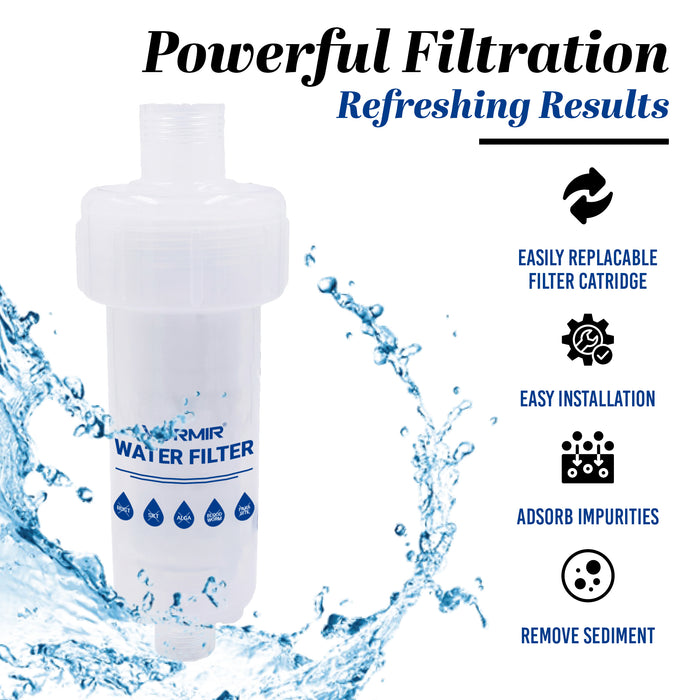VORMIR VR WF85-04 Water Filter, Water Filter Tap, Water Filter for Bathroom, Geyser Filter, Shower Filter for Hard Water, PP Membrane Filter with 0.005mm Filtration, Filter for Municipal Water Supply