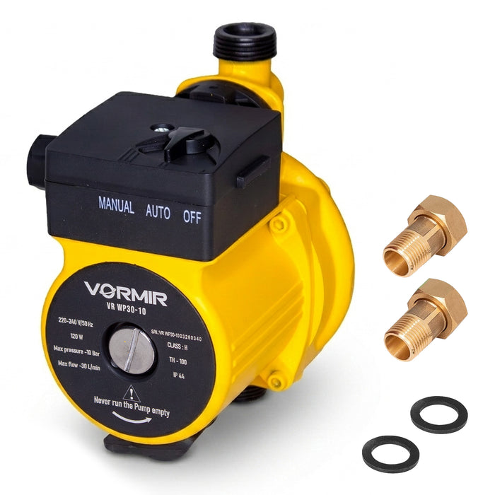 IBELL VORMIR VR WP30-10 Water Pressure Booster Pump 120W | 30L/Min Flow Rate | 10M Max Head | 10 Bar (145 PSI) Pressure | IP44 Water Pump for Home, Bathroom & Water Supply