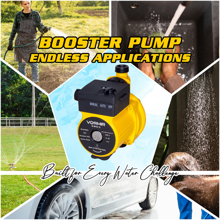 IBELL VORMIR VR WP30-10 Water Pressure Booster Pump 120W | 30L/Min Flow Rate | 10M Max Head | 10 Bar (145 PSI) Pressure | IP44 Water Pump for Home, Bathroom & Water Supply