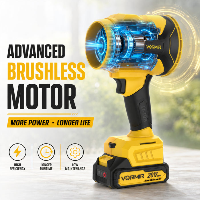 VORMIR VR BL21-55 Cordless Leaf Blower Brushless, 20V MAX, 32000 RPM, 200 km/h Max Air Speed, 534 m³/h Air Volume, 6-Speed Variable Adjustment, Class II, Powerful Garden & Yard Blower, 12 Months Warranty