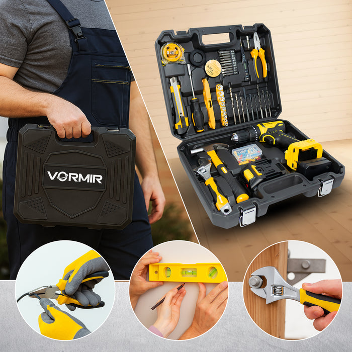 iBELL VR BT21-38 Cordless Brushless Impact Drill Tool Box | 20V Max | 2-Speed Gear | 38Nm Torque | 10mm Chuck | Li-ion Battery | Suitable for Wood, Steel & Concrete | DIY & Professional Use