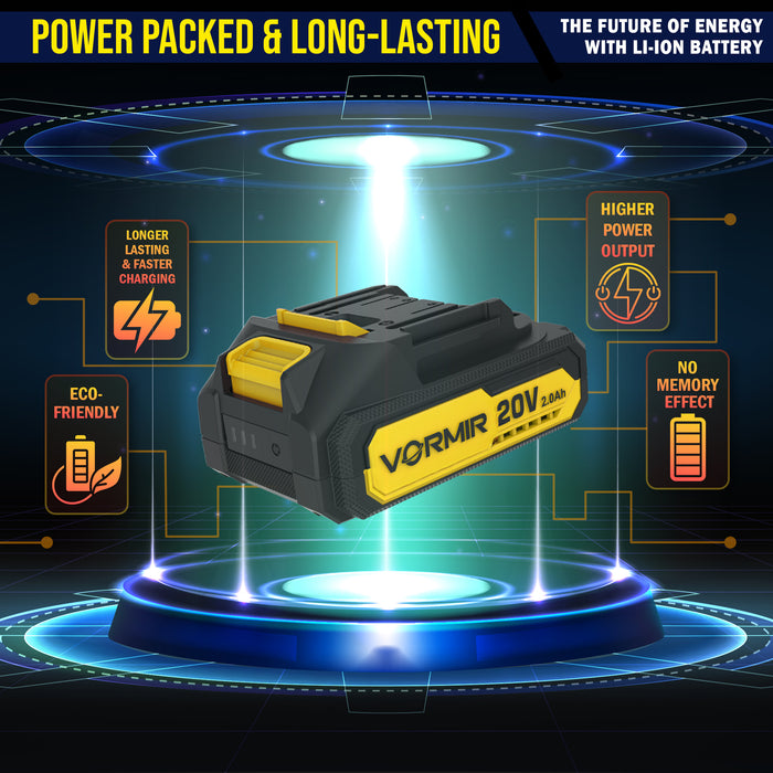 iBELL VORMIR SMART POWER SERIES 18.5V 2.0Ah Li-ion Battery | Compact Rechargeable Battery Pack | Compatible with All SPS Series Tools – VR LXV1B 18560