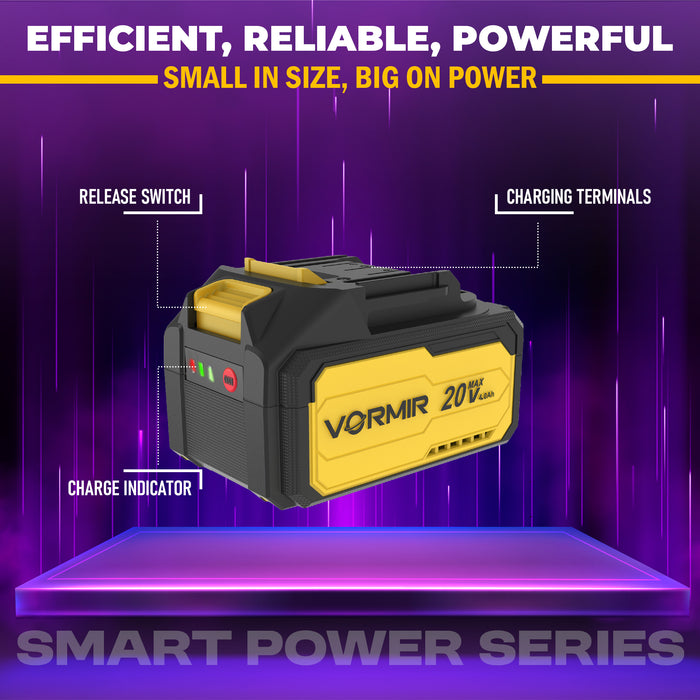 iBELL VORMIR SMART POWER SERIES 18.5V 4.0Ah Li-ion Battery | High-Capacity Rechargeable Battery Pack | Compatible with All SPS Series Tools – VR LXV2B 18560