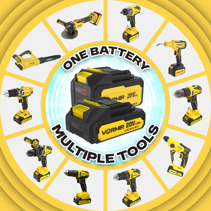 iBELL VORMIR SMART POWER SERIES 18.5V 4.0Ah Li-ion Battery | High-Capacity Rechargeable Battery Pack | Compatible with All SPS Series Tools – VR LXV2B 18560