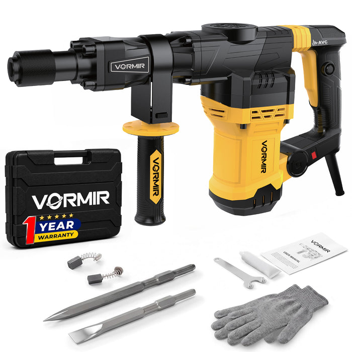 VORMIR VR DH20-40 1400W Demolition Hammer with Active Vibration Control, 20J Impact Energy, 3950 BPM, 17mm Chuck, Electric Concrete Breaker for Heavy-Duty Demolition, 6 Months Warranty