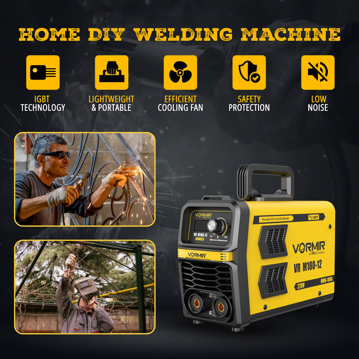 iBELL VORMIR VR M180-12 Inverter MMA Welding Machine (Home/DIY) 180A with Hot Start, Anti-Stick Functions