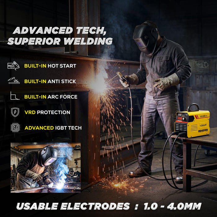 VORMIR Inverter ARC Welding Machine (IGBT) M200-14  200A with Hot Start, Anti-Stick Functions- 1 Year Warranty