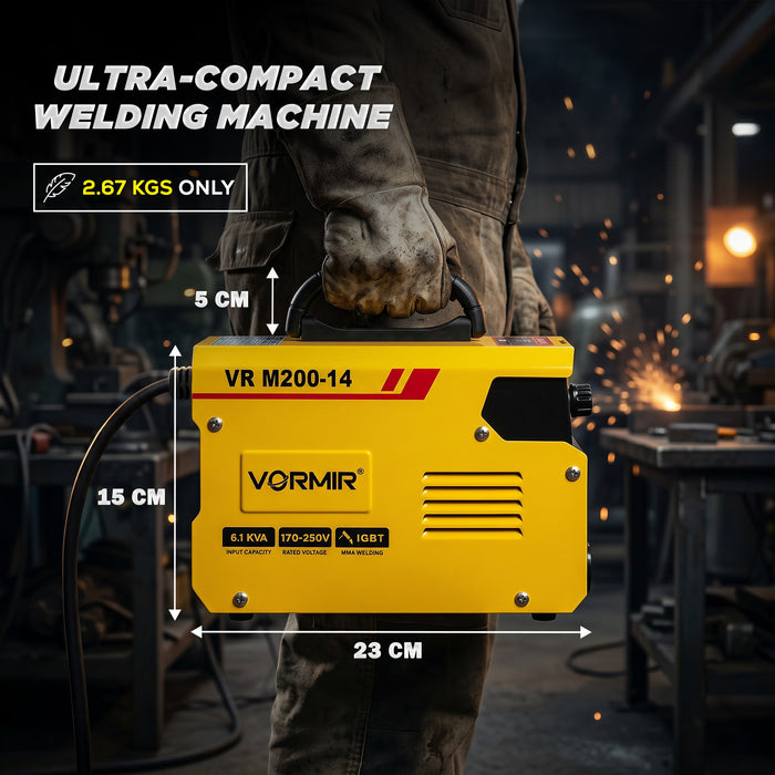 VORMIR Inverter ARC Welding Machine (IGBT) M200-14  200A with Hot Start, Anti-Stick Functions- 1 Year Warranty