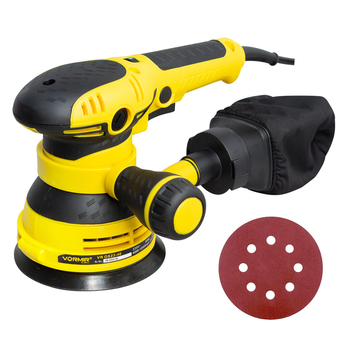 VORMIR Orbital Sander VR OS23-46, Random Orbital Sander 300W, Copper Armature, 125mm Disc, 12000RPM, Variable Speed, Dust Collection – Corded Electric Sanding Machine for Wood, Metal, Plastic & Paint Removal
