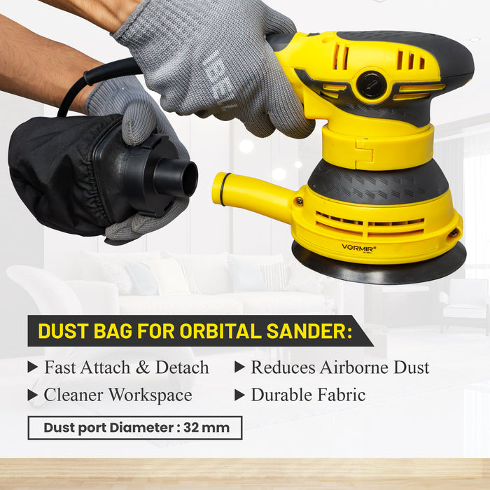 VORMIR Orbital Sander VR OS23-46, Random Orbital Sander 300W, Copper Armature, 125mm Disc, 12000RPM, Variable Speed, Dust Collection – Corded Electric Sanding Machine for Wood, Metal, Plastic & Paint Removal
