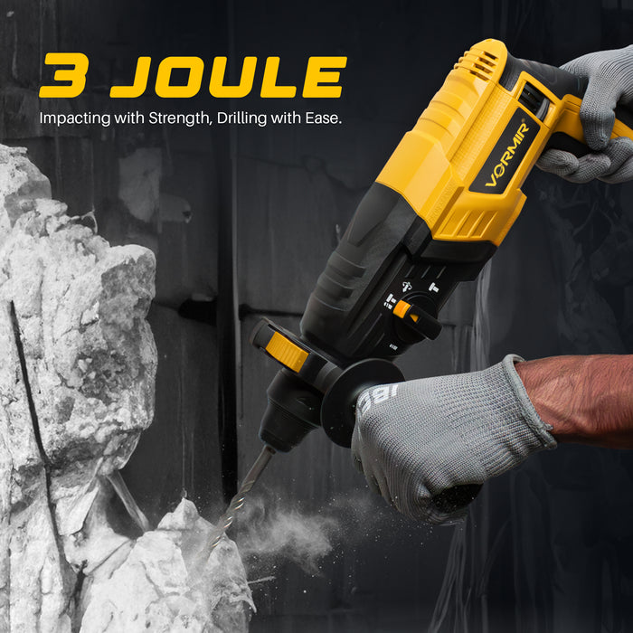 IBELL VORMIR Rotary Hammer Drill VR RH26-26, SDS Plus Chuck 26mm, 780W, Copper Armature, 900RPM, Speed 4000/min, Impact Energy 3J