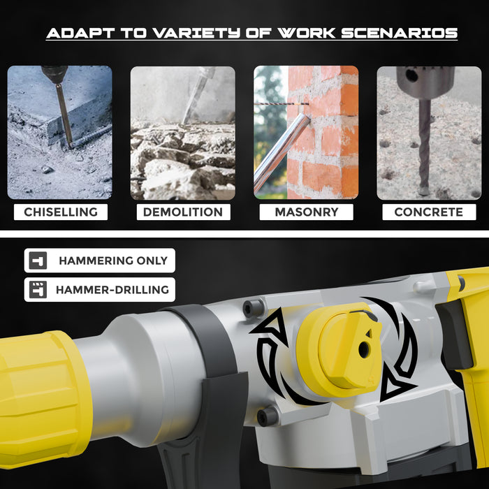 VORMIR Rotary Hammer Drill VR RH28-101, 1000W SDS Plus Core Drill, 26mm Chuck, 5J Impact Energy, 750RPM, 4000 BPM – Heavy Duty Concrete, Masonry & Stone Drilling Machine