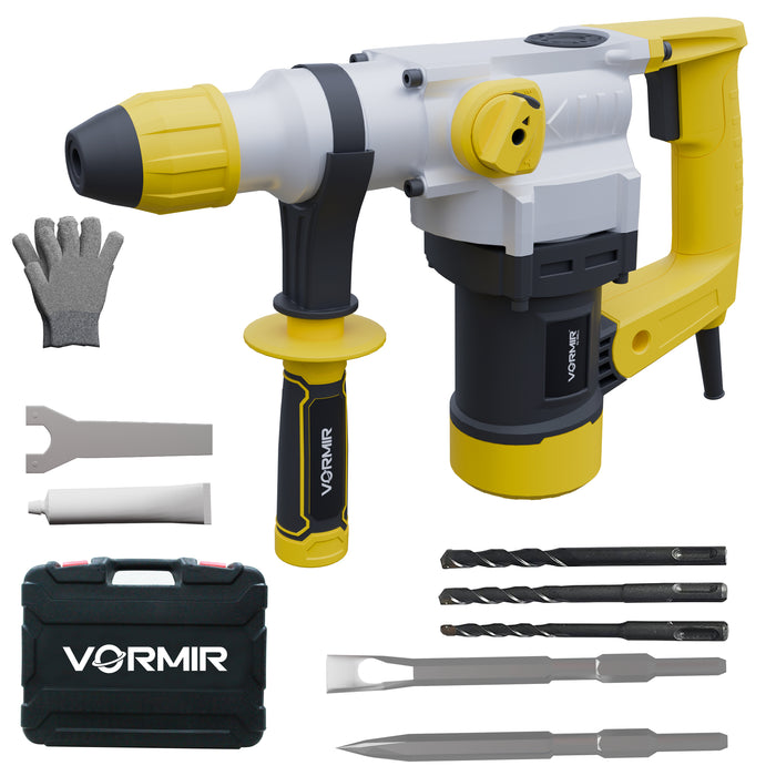 VORMIR Rotary Hammer Drill VR RH28-101, 1000W SDS Plus Core Drill, 26mm Chuck, 5J Impact Energy, 750RPM, 4000 BPM – Heavy Duty Concrete, Masonry & Stone Drilling Machine