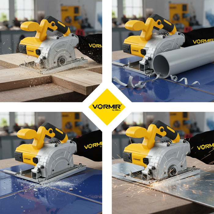 iBELL Vormir VR WC25-30 Dust-Free Wood Cutting Machine | 1250W Motor, 13,000 RPM, 125mm (5”) Cutting Wheel, 40mm Cutting Depth | Class II Protection | Clean & Precise Cutting Tool for Wood & Boards | 6-Month Warranty
