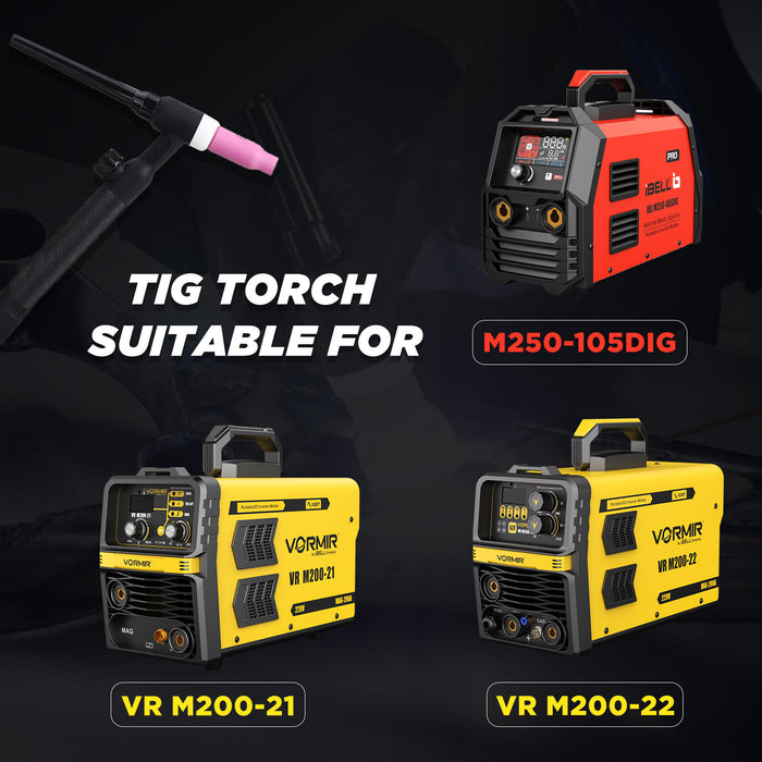 iBELL TIG Welding Torch WP-17V, 3.6M length 150Amp Air Cooled Lift TIG Torch .