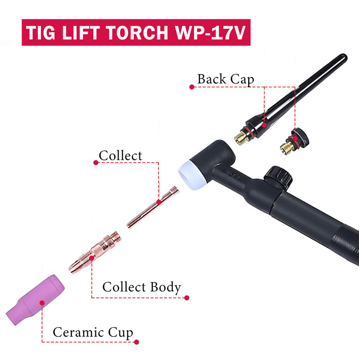 iBELL TIG Welding Torch WP-17V, 3.6M length 150Amp Air Cooled Lift TIG Torch .