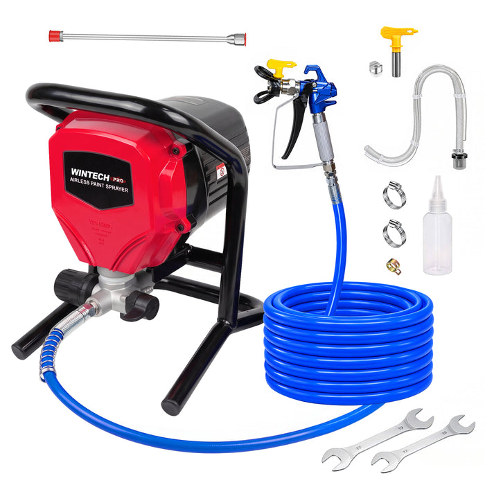 WINTECH PRO WT AS65-15 Airless Paint Sprayer, 650W Electric High Pressure Spray Gun, 1000–3000 PSI, 1.5L/Min Flow Rate, 220–240V, 1/4" Hose Connection for Walls & Furniture, 6 Months Warranty