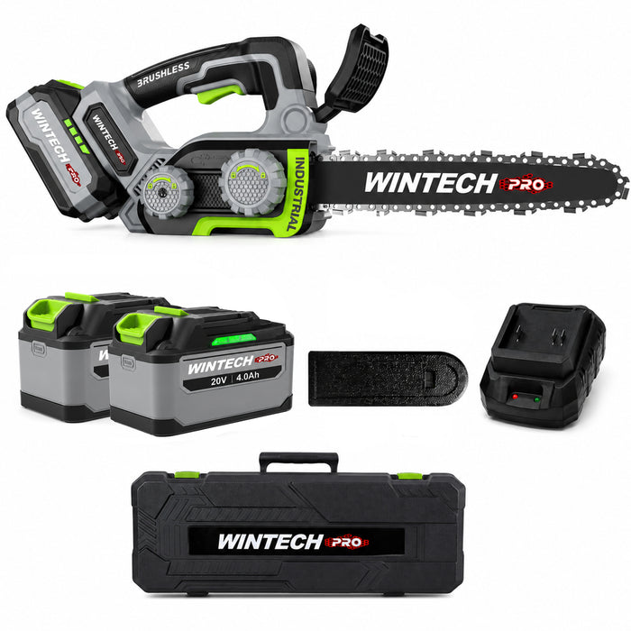 WINTECH PRO WT BS18-12 Cordless Chainsaw Brushless 21V | 800W Motor | 12-Inch Guide Bar | 13m/s Chain Speed | 5780RPM Electric Chainsaw with Automatic Chain Lubrication