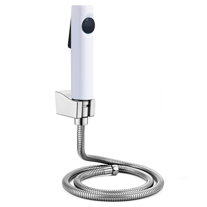IBL 33-AB iBELL Health Faucet Gun Bathroom faucets Sprayer for Toilets, Bidet and Diaper Sprayer Gun with 1.2 Meter Premium Steel Hose and Wall Hook, Complete DIY Kit-white colour