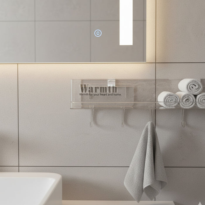 IBL AS-05 iBELL Waterproof No-Punch Shower Shelf Organizer with Hooks | Bathroom Storage Rack for Shampoo & Shower Gel | Easy Installation Shower Caddy | Dimensions: L: 40.5 cm, W: 10 cm, H: 7 cm