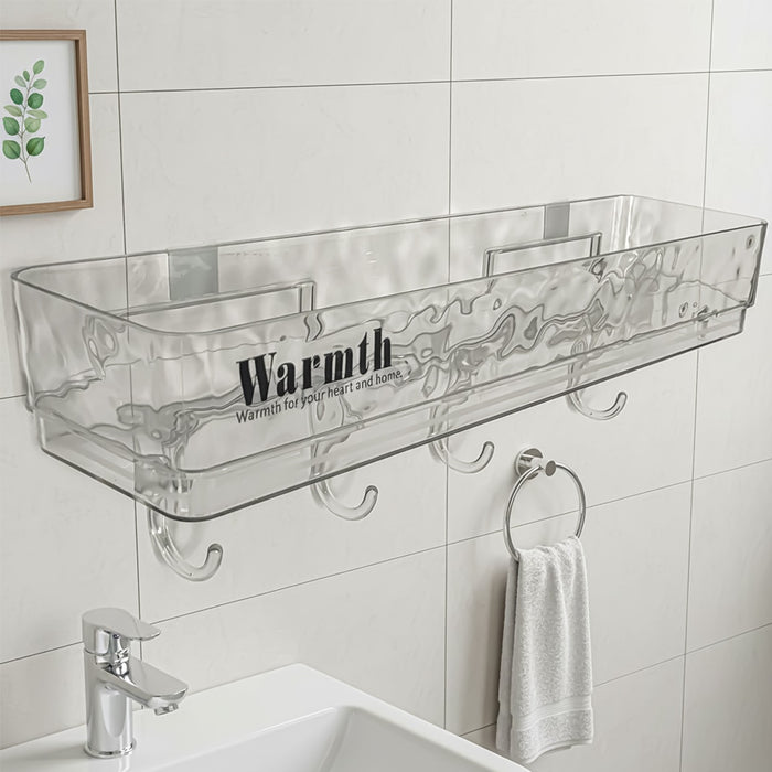 IBL AS-05 iBELL Waterproof No-Punch Shower Shelf Organizer with Hooks | Bathroom Storage Rack for Shampoo & Shower Gel | Easy Installation Shower Caddy | Dimensions: L: 40.5 cm, W: 10 cm, H: 7 cm