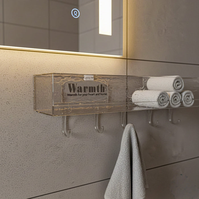 IBL AS-05 iBELL Waterproof No-Punch Shower Shelf Organizer with Hooks | Bathroom Storage Rack for Shampoo & Shower Gel | Easy Installation Shower Caddy | Dimensions: L: 40.5 cm, W: 10 cm, H: 7 cm