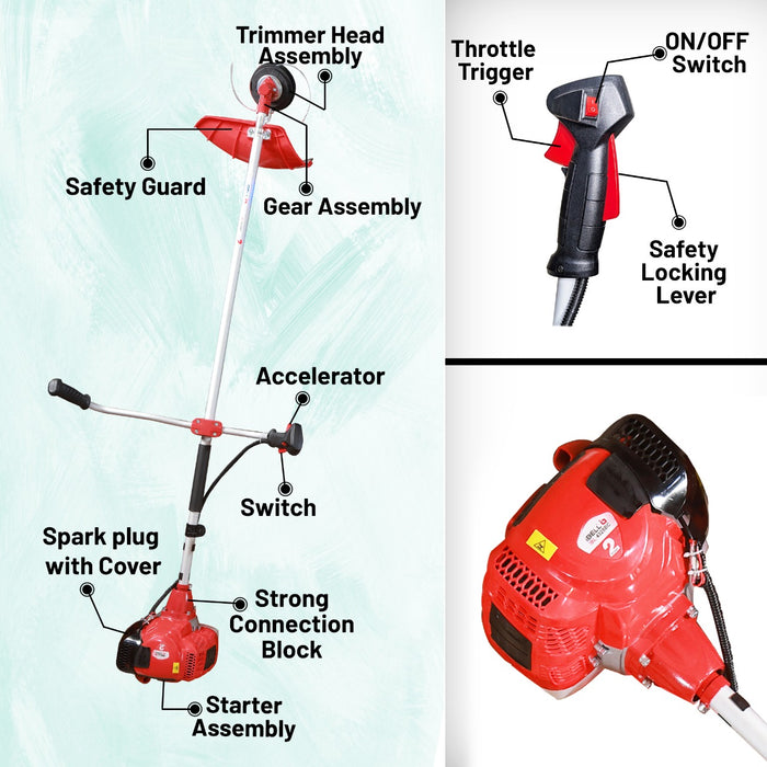 iBELL Gasoline 4328BC Brush-cutter  2-Stroke 42.7CC with 6 Months Warranty