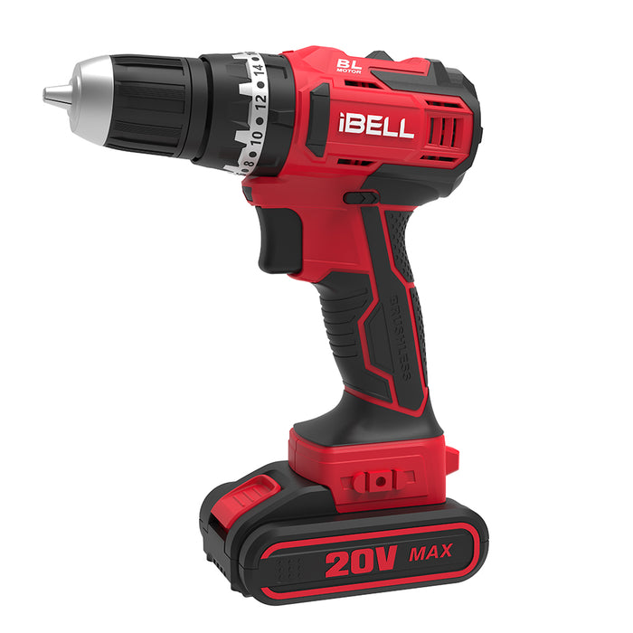 iBELL BM18-60 20V Brushless Impact Driver Drill (Cordless) with 2 Batteries, Charger, Case and Screw Driver Bits - 18Months Warranty.