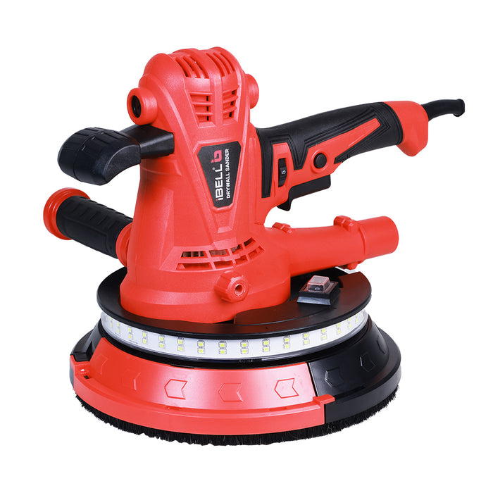 IBELL Dry Wall Sander DS25-80, 1300W, Copper Armature, Sanding Dia 215mm (8.5") 1400-2600RPM with 10 Hole Vacuum and LED Light