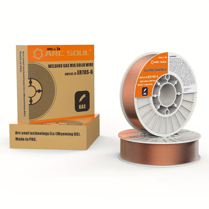 IBELL ARC SOUL Er70s-6.030inch/0.8mm,(4.9kg) Spool, Professional Grade Mild Steel MIG Welding Wire, Low Splatter, Gas Shielded, All Position Welding Material, Suitable for IBELL M250 Pro / M220-81 Welding Machines