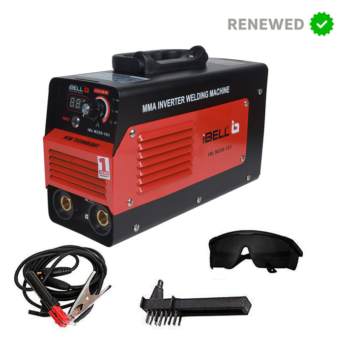 RENEWED - iBELL Inverter ARC Welding Machine (IGBT)M250-103,  250A with Hot Start,Anti-Stick,Arc Force,Power Boost Functions- 1 Year Warranty
