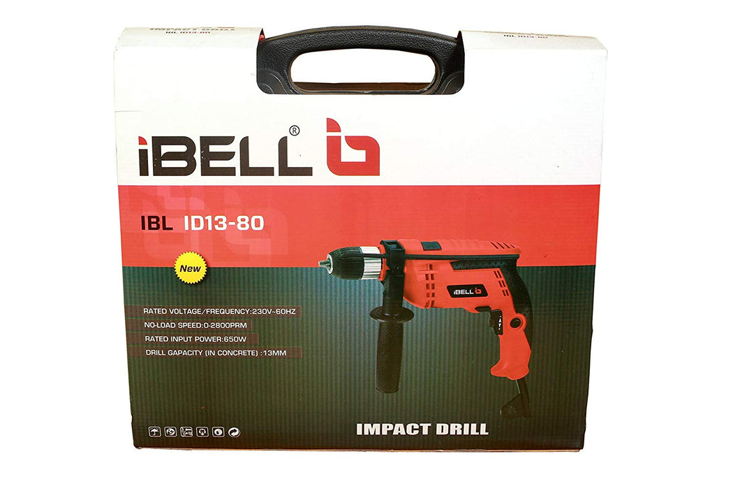 iBELL Impact Drill ID 13-80  13MM, 650W, 2800RPM with Auto Chuck in BMC Box and 17 Accessories