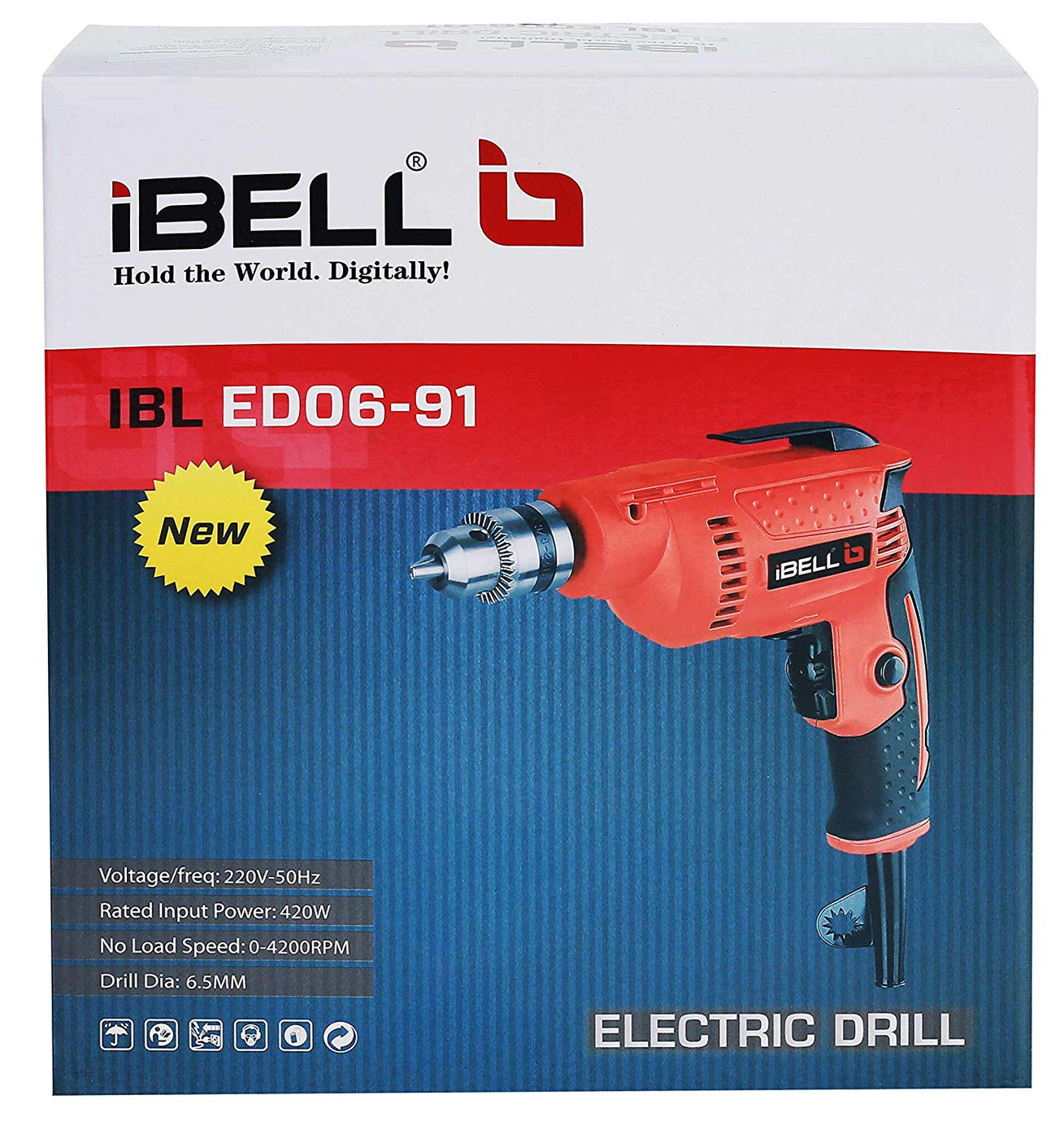 Renewed- iBELL ED06-91 High Speed Electric Drill 10MM manual chuck,420 ...
