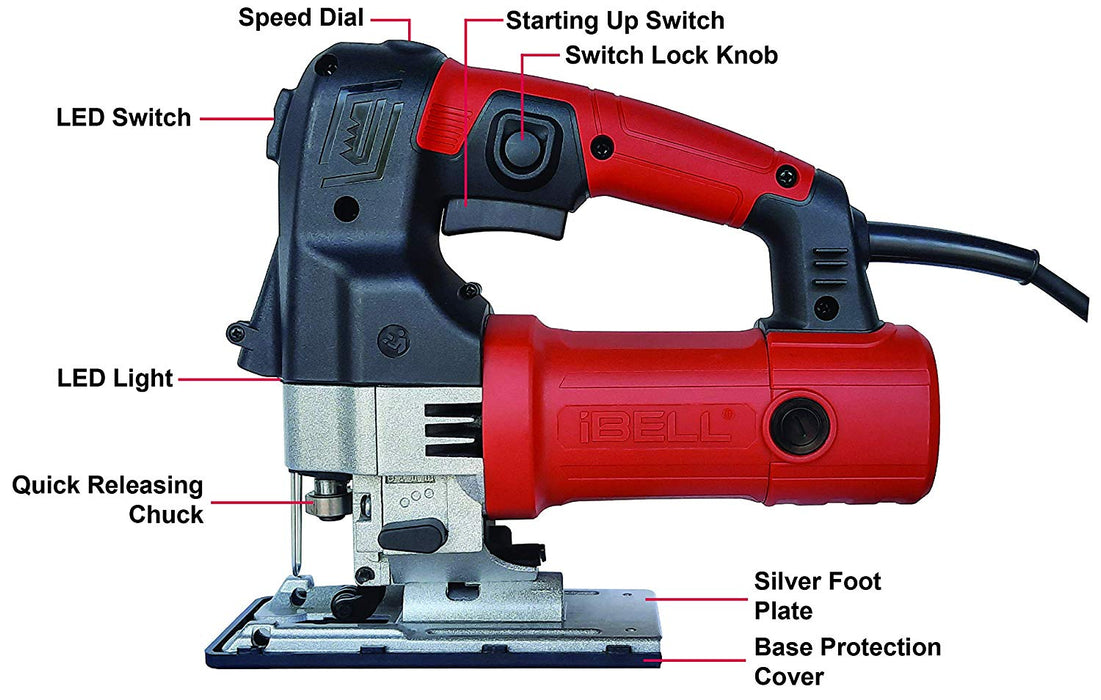 iBELL JS10-70 Jig Saw 700W, 500-3000rpm, Bevel Cutting, Variable Speed - 6 Months Warranty