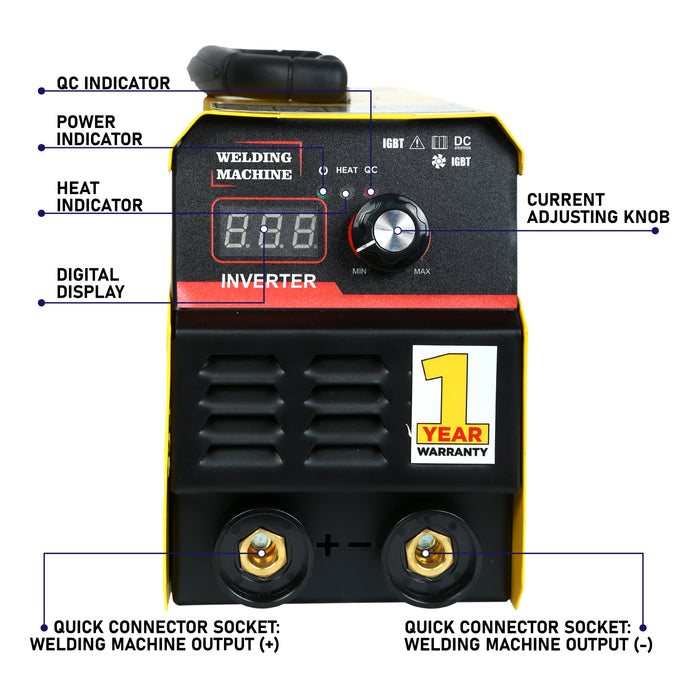 VORMIR Inverter ARC Welding Machine (IGBT) M220-16  220A with Hot Start, Anti-Stick Functions- 1 Year Warranty