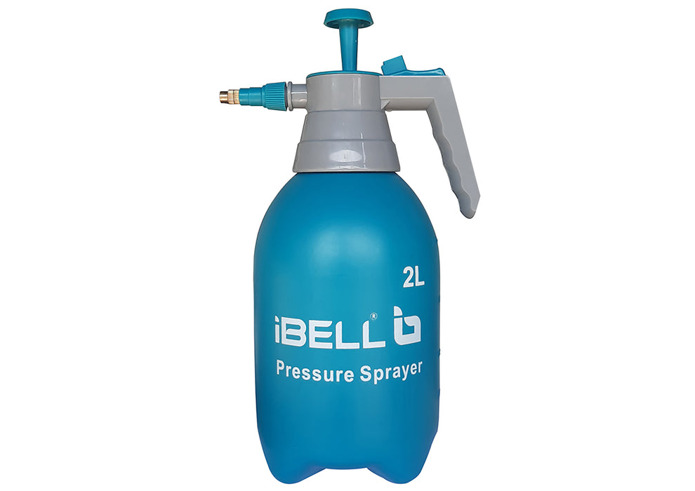 iBELL MS02-91, 2Litre, Garden and Multi-Purpose Manual Sprayer with Adjustable Brass Nozzle, Transparent Water Level Scale
