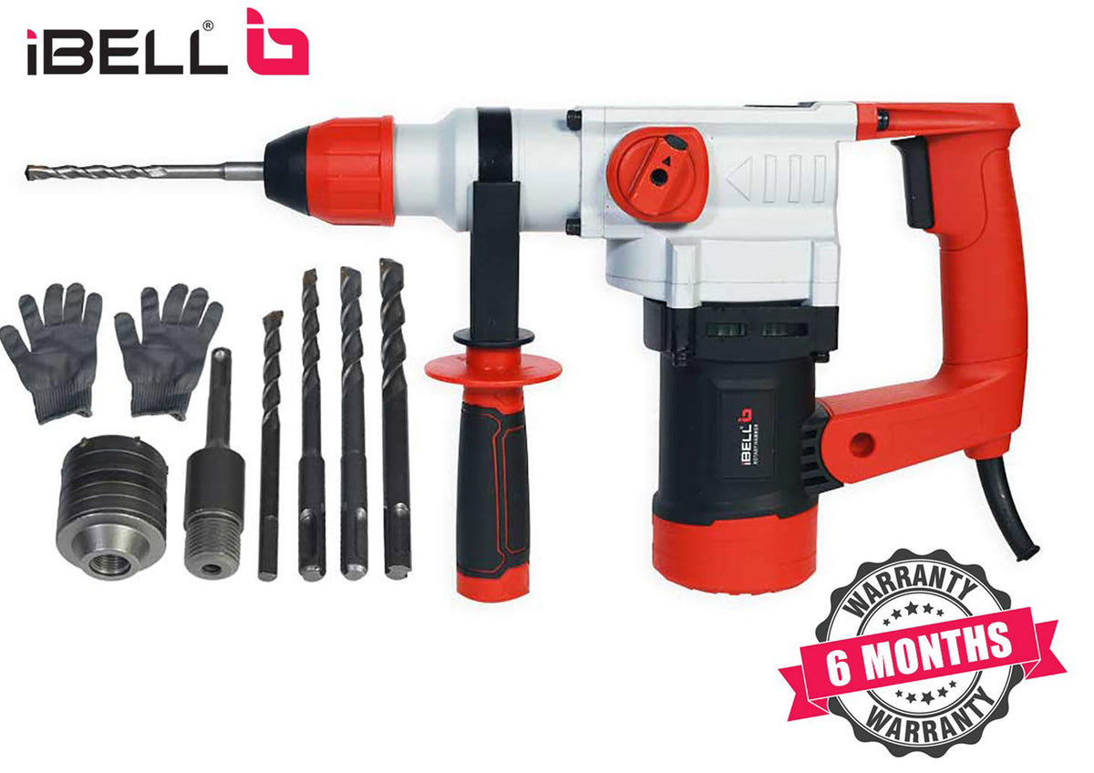 iBELL IBL RH28101 Heavy Rotary Hammer Core Drill Machine,1000W,750RPM
