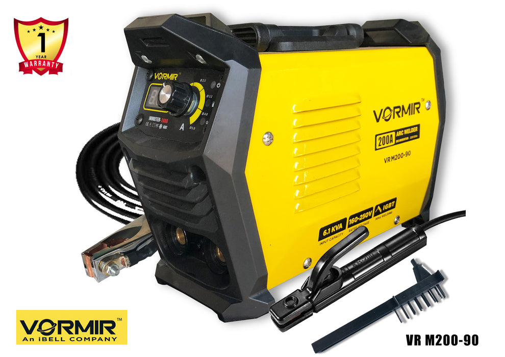 VORMIR M200-90 Inverter ARC Welding Machine (IGBT) 200A with Hot Start, Anti-Stick Functions, Arc Force Control – 1-Year Warranty – with Minor Body Scratches