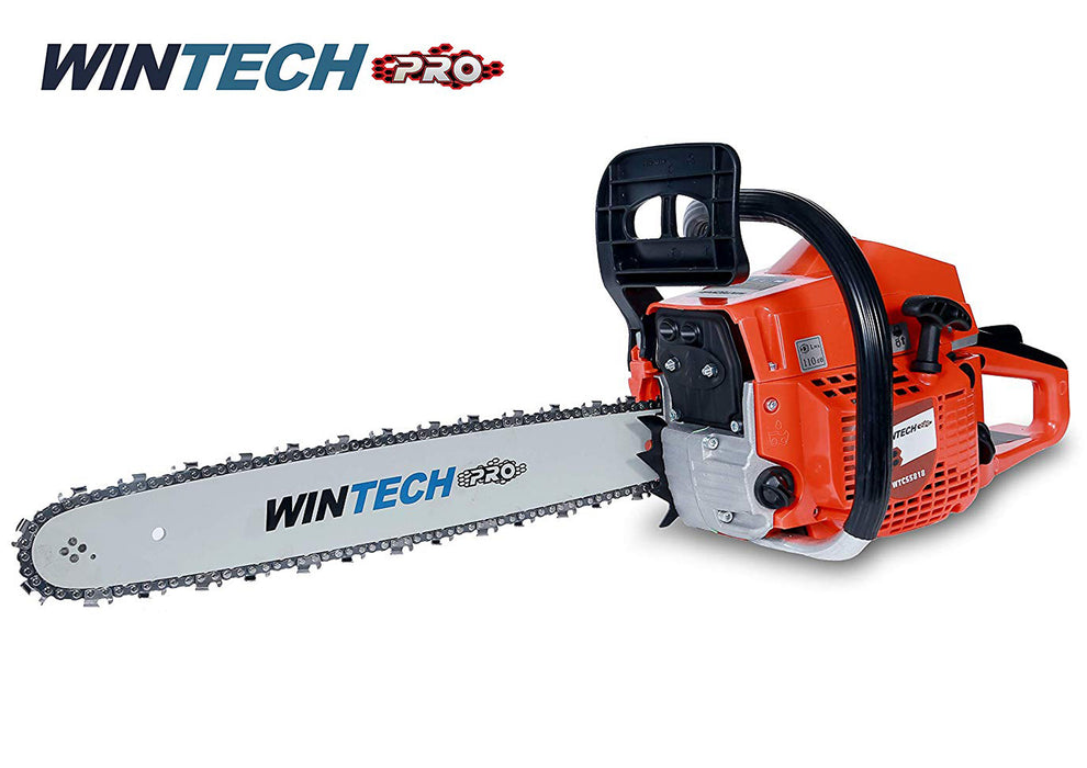 WINTECH PRO Gasoline Chain Saw 58CC Professional Quality, Powerful 2 Stroke Engine, Air Cooled, 18" Guide bar Chain, 3000 RPM